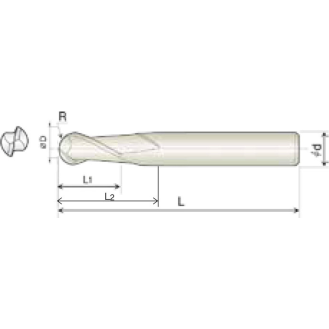 Radiusfräser 2WCB035080S06 mit TISIN Beschichtung 3,5mm Durchmesser 60mm Länge-Beschreibung lesen