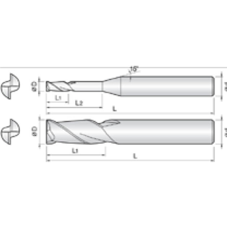 VHM Schaftfräser Mikro Lang 2NLE015100S04 1,5mm Durchmesser 80mm Länge-Beschreibung lesen