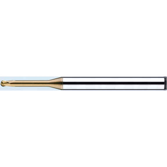 Fraise à billes en carbure monobloc haute vitesse 2SRB025100S04 avec revêtement TISIN diamètre 2,5 mm-Leggi tutto