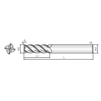 VHM Schruppfräser mit 5 Schneiden 5RRS140005S16 mit JCRO Beschichtung 14mm Durchmesser-Beschreibung lesen