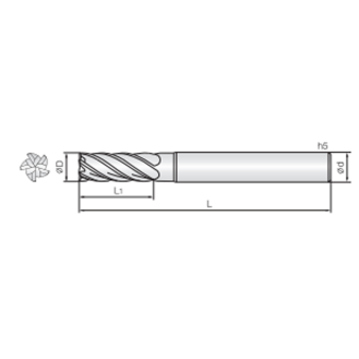 VHM Eckenfräser mit 5 Schneiden 5MCC200380S20 mit HR Beschichtung 20mm Durchmesser-Beschreibung lesen