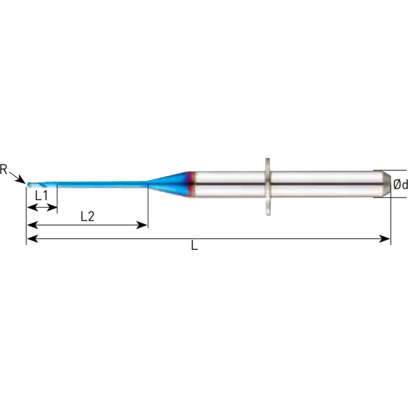 VHM Schaftfräser WIB für Kobalt-Chrom und Titanium 2WIB025150340 mit DIA Beschichtung 2,5mm Durchmesser-Beschreibung lesen