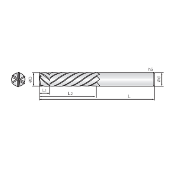 Kompressions-Oberfräse für Verbundmaterialien 6RCP080250S08 mit Electro Deposition DIA Beschichtung 8mm Durchmesser-Beschreibung lesen
