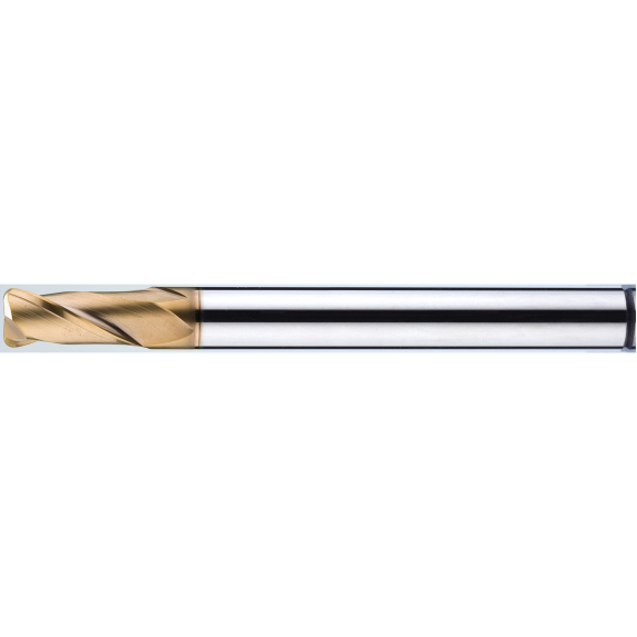 Fraise à rayon d'angle en carbure monobloc 2CNR0250005S04 avec revêtement TISIN diamètre 2,5 mm longueur 50 mm-Leggi tutto