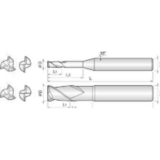 Schaftfräser Diamant beschichtet 2DLM004008S04 mit Diamond Beschichtung 0,4mm Durchmesser-Beschreibung lesen