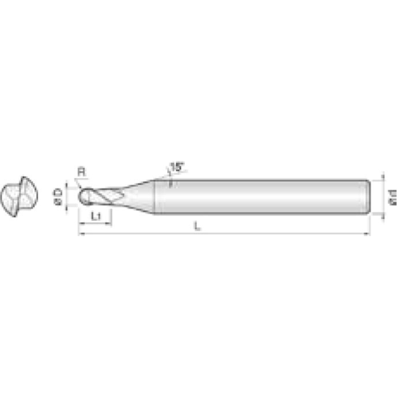 VHM Radiusfräser kurz kurz 3BSB020030S06 mit TISIN-S Beschichtung 2mm Durchmesser-Beschreibung lesen