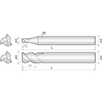 VHM Schaftfräser High Speed 3HSM012030S04 mit AICrN Beschichtung 1,2mm Durchmesser-Beschreibung lesen