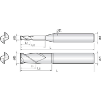 VHM Schaftfräser G-TAC beschichtet 2LRE015100S04 mit G-TAC Beschichtung 1,5mm Durchmesser-Beschreibung lesen