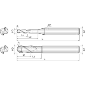 VHM Kugelfräser Diamant beschichtet 2DBL006080S04 mit Diamond Beschichtung 0,6mm Durchmesser-Beschreibung lesen