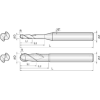 VHM Kugelfräser Diamant beschichtet 2DBL010100S04 mit Diamond Beschichtung 1mm Durchmesser