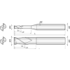 VHM Schaftfräser High Speed 2SRE020400S04 mit TISIN Beschichtung 2mm Durchmesser