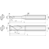 Eckradiusfräser Diamant beschichtet 2DLR015002030 mit Diamond Beschichtung 1,5mm Durchmesser