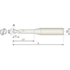 VHM Mini Radiusfräser 2KRB010160S04 mit TISIN Beschichtung 1mm Durchmesser 50mm Länge