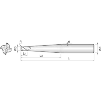 Vollradiusfräser High Speed 4TCR0150052501 mit TISIN Beschichtung 1,5mm Durchmesser-Beschreibung lesen