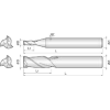 Schaftfräser für ABS mit 3 Schneiden 3NEM012050S04 1,2mm Durchmesser 40mm Länge