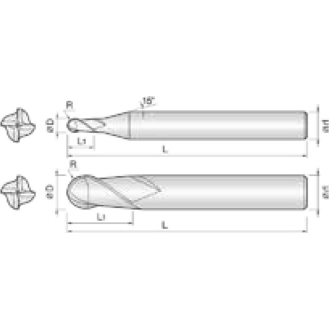 VHM Radiusfräser High Speed 4SCB140240110 mit TISIN Beschichtung 14mm Durchmesser-Beschreibung lesen