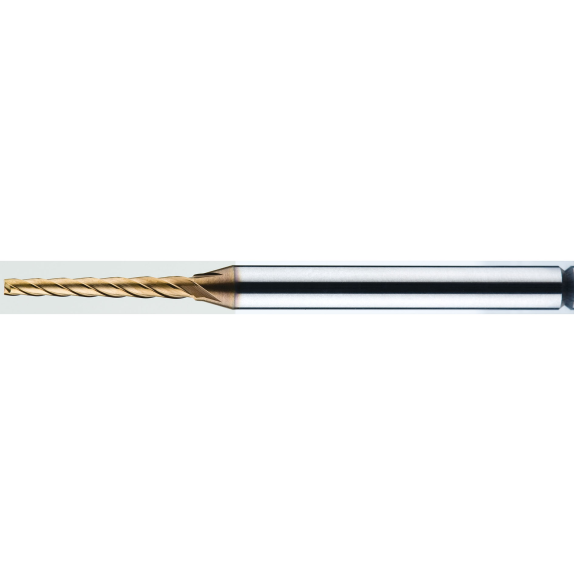 Fraise en carbure monobloc TRE à cône nervuré 4TRE010030100 avec revêtement TISIN diamètre 1mm-Lire la description