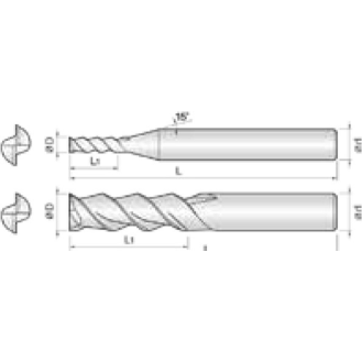 Schaftfräser für Aluminium 2AHEC015040S06 mit R-TAC Beschichtung 1,5mm Durchmesser-Beschreibung lesen