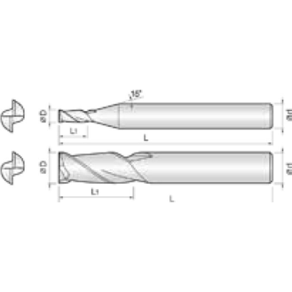 VHM Schaftfräser lang 2LEM2001000S20 mit TISIN Beschichtung 20mm Durchmesser-Beschreibung lesen
