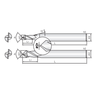 Fasenfräser Mini 2MCE0060005090 mit JCRO Beschichtung 0,6mm Durchmesser-Beschreibung lesen
