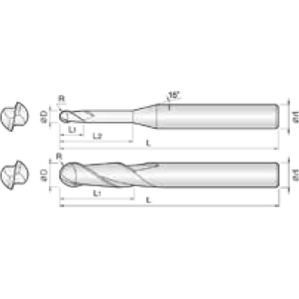 VHM Kugelfräser Mikro Lang 2NLB007070S03 0,7mm Durchmesser 50mm Länge-Beschreibung lesen