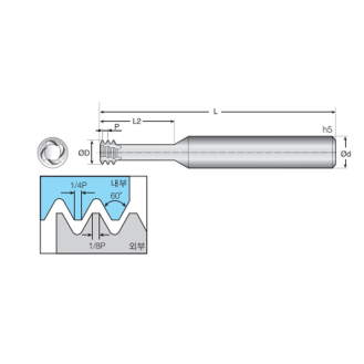 Gewindefräser kurz 4TSA159613S16M20 mit G-TAC Beschichtung 15,9mm Durchmesser-Beschreibung lesen