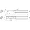 VHM Eckradiusfräser 2RCR040005050 mit TISIN Beschichtung 4mm Durchmesser 50mm Länge