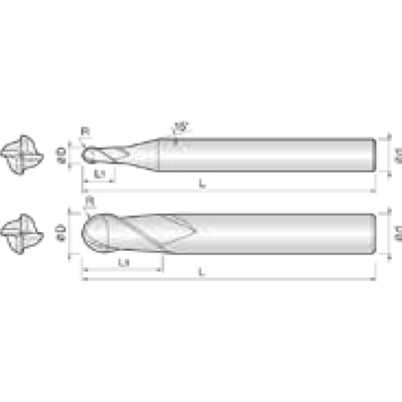 VHM Kugelfräser für Edelstahl 4HSB015040S06 mit AICrN Beschichtung 1,5mm Durchmesser-Beschreibung lesen