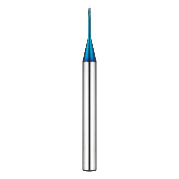 Mini fraise en carbure monobloc à bord tranchant 2BRE004020S04 avec revêtement TISIN-S diamètre 0,4 mm-Lire la description