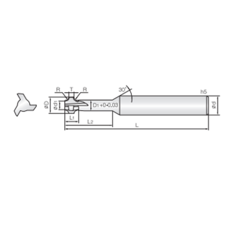 VHM Eckenrundungsfräser Doppel-T 3TDR049005150 mit JCRO Beschichtung 4,9mm Durchmesser-Beschreibung lesen
