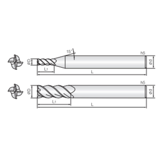 VHM Schaftfräser mit 4 Schneiden 4MSE100250S10 mit HR Beschichtung 10mm Durchmesser-Beschreibung lesen