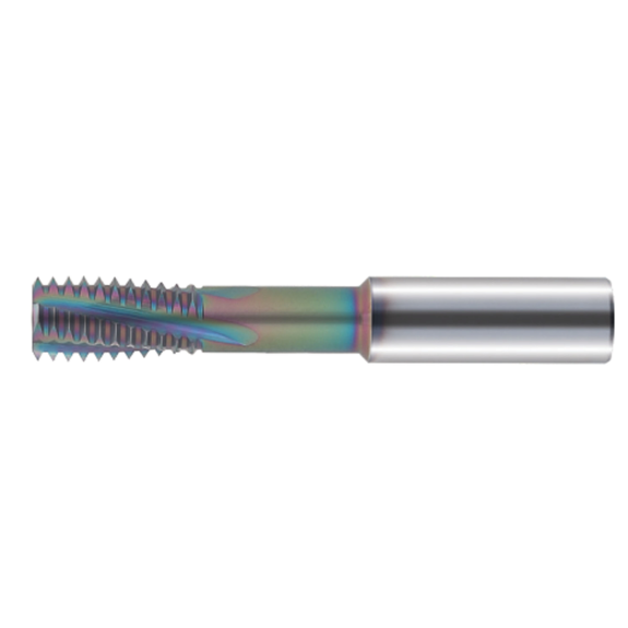 Fraise à fileter à 4 arêtes de coupe 4TUS039150S04M5C avec revêtement TISIN-R diamètre 3,9 mm-Lire la description