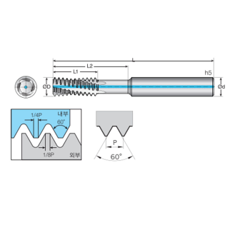 Gewindefräser mit 4 Schneiden 4TUS048180S06M6C mit TISIN-R Beschichtung 4,8mm Durchmesser-Beschreibung lesen