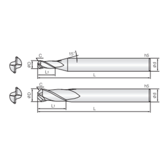 Eckschaftfräser C-Form 2CCE120020S12 mit JCRO Beschichtung 12mm Durchmesser-Beschreibung lesen