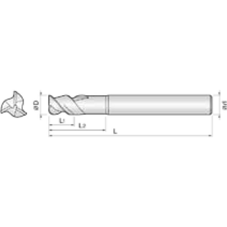 VHM Schruppfräser für Aluminium 3ARH160450S16 mit Nicht beschichtet Beschichtung 16mm Durchmesser-Beschreibung lesen