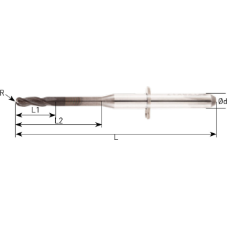 VHM Schaftfräser VHD für Zirconia 2VHD006030340 mit DIA Beschichtung 0,6mm Durchmesser-Beschreibung lesen