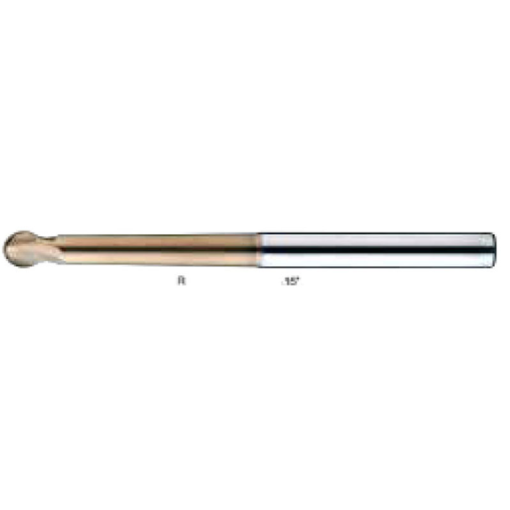 Coupe-sucette en carbure monobloc 3D 230° 2DPH010060S06 avec revêtement TISIN diamètre 1mm-Leggi tutto