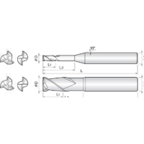 Schaftfräser Diamant beschichtet 3DLM010150S04 mit DIA Beschichtung 1mm Durchmesser-Beschreibung lesen