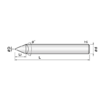 VHM Gravierfräser 1DTE001300S04 mit TISIN Beschichtung 0,1mm Durchmesser 40mm Länge-Beschreibung lesen