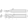 VHM Schaftfräser lang 2LEM020100S06 mit TISIN Beschichtung 2mm Durchmesser