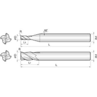 VHM Eckradiusfräser für generelle Anwendung 4NGR120020110 mit AICrN Beschichtung 12mm Durchmesser-Beschreibung lesen