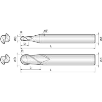 VHM Radiusfräser High Speed 2SCB014035S04 mit TISIN Beschichtung 1,4mm Durchmesser-Beschreibung lesen