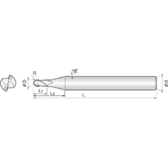 VHM Kugelfräser kurz 2WSB010010S06 mit TISIN Beschichtung 1mm Durchmesser-Beschreibung lesen