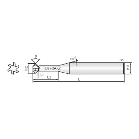 T-Winkelschneider mit 6 Schneiden 6TDC080600280 mit JCRO Beschichtung 8mm Durchmesser-Beschreibung lesen