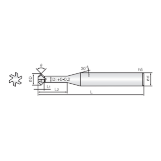 T-Winkelschneider mit 6 Schneiden 6TDC100600350 mit JCRO Beschichtung 10mm Durchmesser-Beschreibung lesen