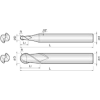 VHM Radiusfräser High Speed 2SCB010025S03 mit TISIN Beschichtung 1mm Durchmesser