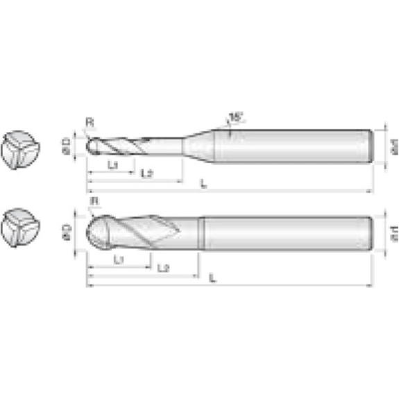 VHM Kugelfräser Diamant beschichtet 3DBL010150S04 mit Diamond Beschichtung 1mm Durchmesser-Beschreibung lesen
