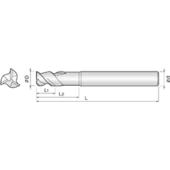 VHM Feinschruppfräser für Roughing und Finishfür Aluminium 3ARM060200S06 mit AICrN Beschichtung 6mm Durchmesser-Beschreibung lesen