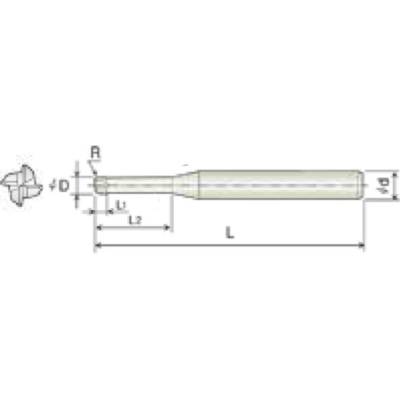 VHM Eckradiusfräser für High Speed & Feedrate 4KCU04016070L mit TISIN Beschichtung 4mm Durchmesser-Beschreibung lesen