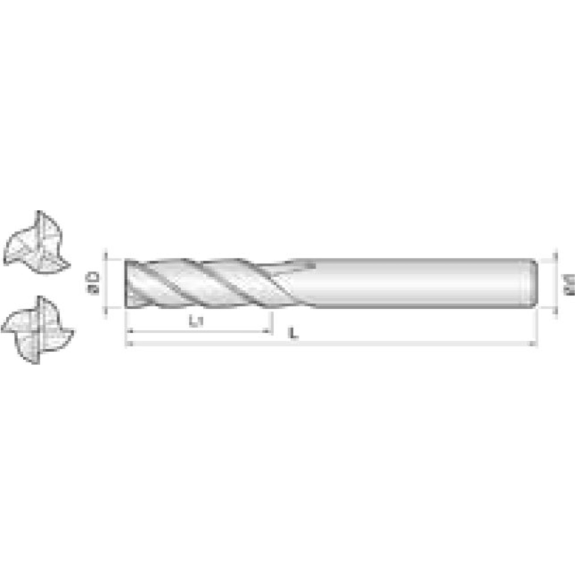 VHM Feinschruppfräser 3HRM060200060 mit AICrN Beschichtung 6mm Durchmesser 60mm Länge-Beschreibung lesen